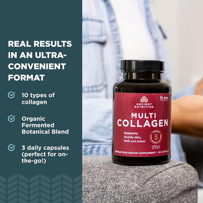 Ancient Nutrition Multi Collagen (Types 1, 2, 3, 5, 10) Capsules, 90 Ct