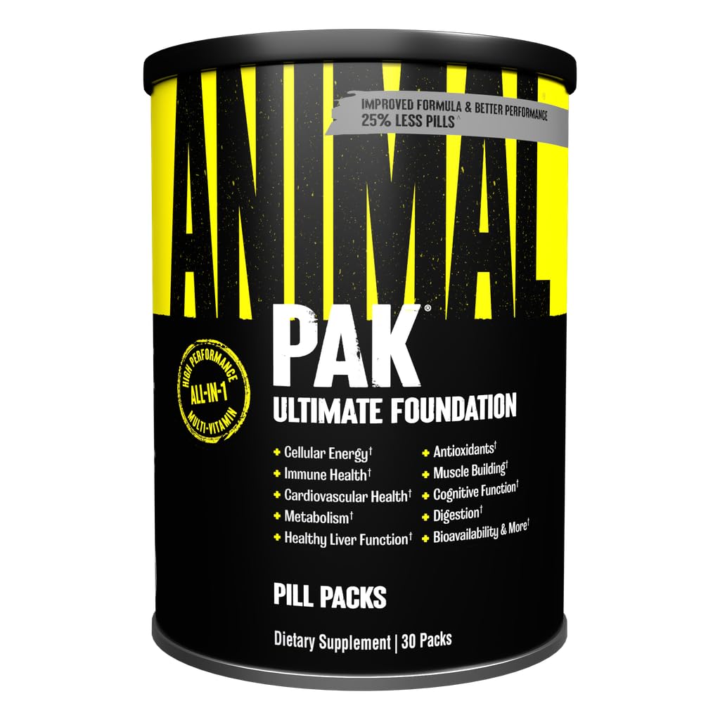 Animal Pak - Convenient All-in-One Vitamin & Supplement Powder - Zinc, Vitamins C, B, D, Amino Acids, Immune Support, Digestive Enzymes, and More - Daily Multivitamin for Women & Men - 60 Scoops