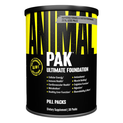 Animal Pak - Convenient All-in-One Vitamin & Supplement Powder - Zinc, Vitamins C, B, D, Amino Acids, Immune Support, Digestive Enzymes, and More - Daily Multivitamin for Women & Men - 60 Scoops