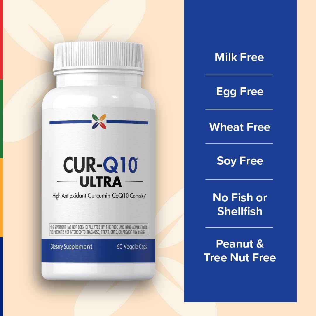 Stop Aging Now - CoQ10 200mg - 60 Capsules - Antioxidant Curcumin Complex Supplement