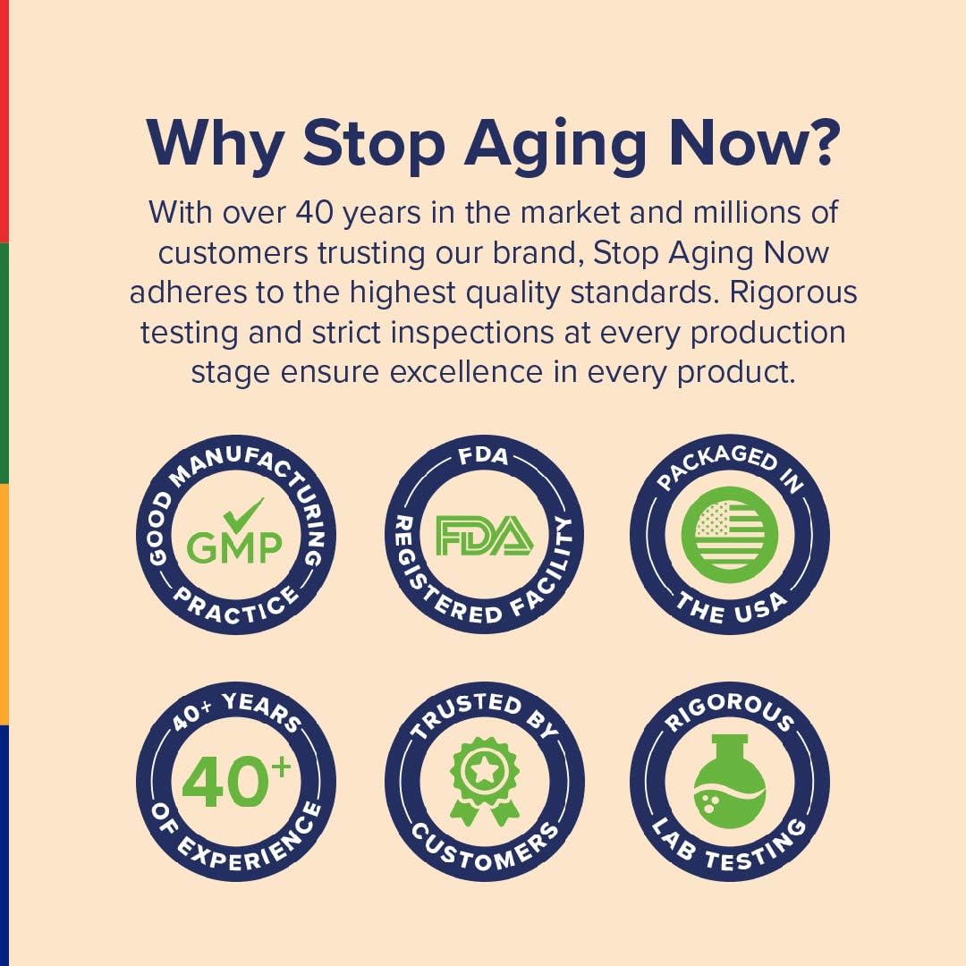 Stop Aging Now - CoQ10 200mg - 60 Capsules - Antioxidant Curcumin Complex Supplement