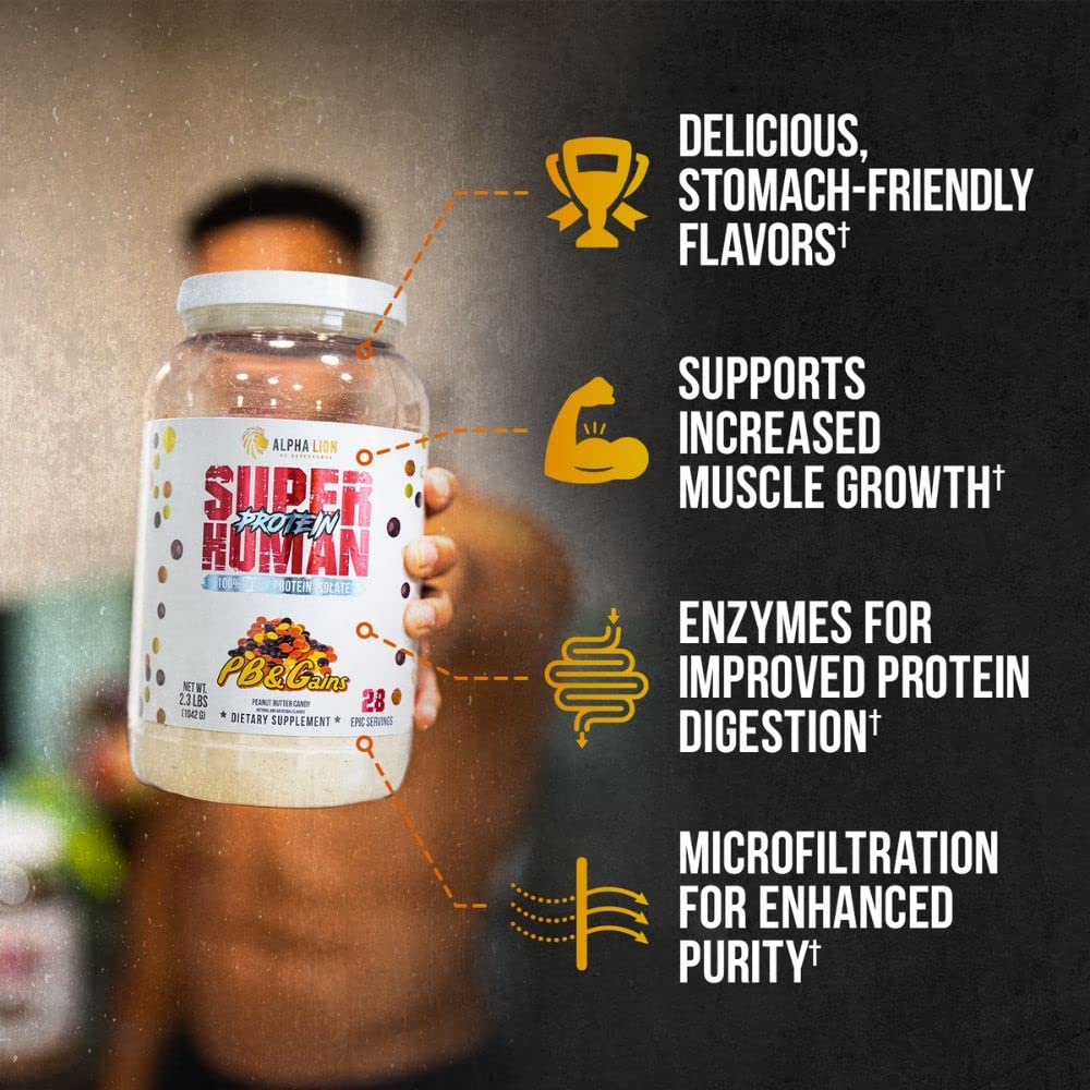 ALPHA LION Superhuman Whey Protein Powder, Great Tasting Pure Whey Protein Isolate, Low Carb, Low Sugar, No Bloat Post Workout, Muscle Recovery & Growth (28 Servings, Orange Gainsicle)