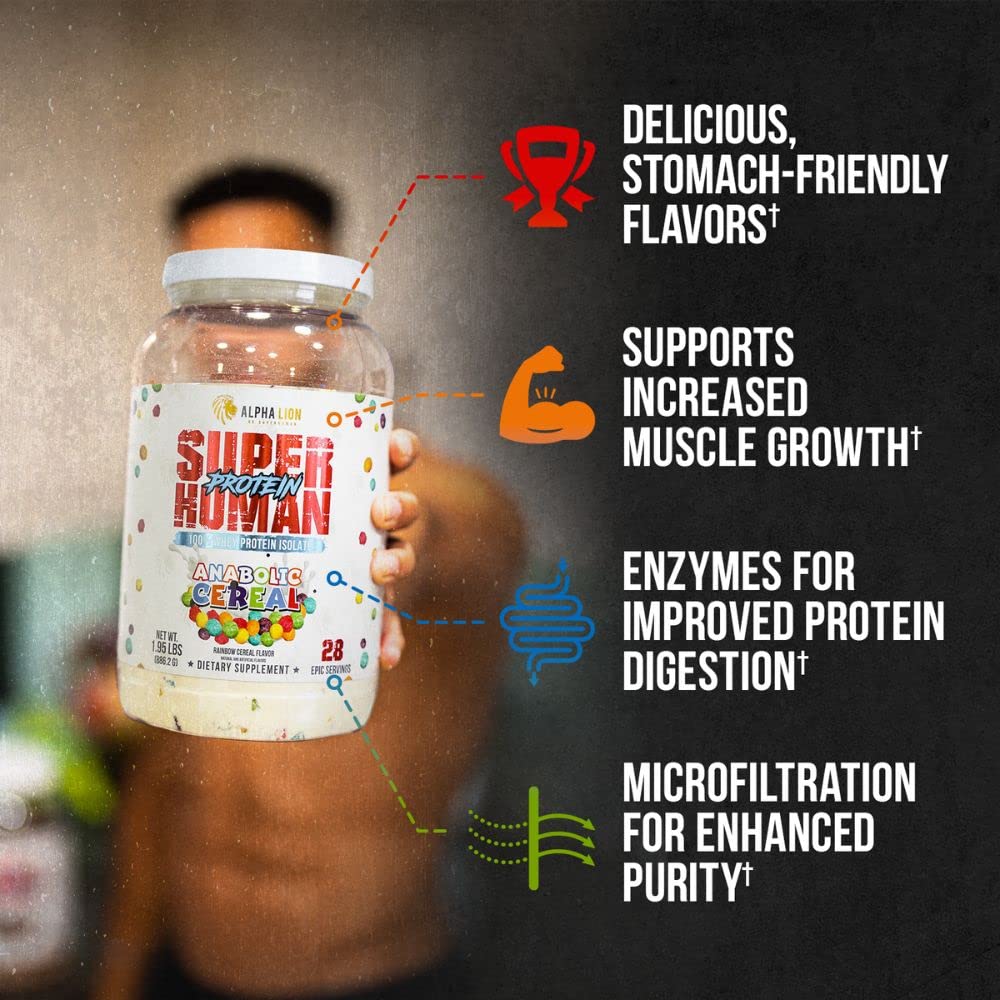 ALPHA LION Superhuman Whey Protein Powder, Great Tasting Pure Whey Protein Isolate, Low Carb, Low Sugar, No Bloat Post Workout, Muscle Recovery & Growth (28 Servings, Orange Gainsicle)