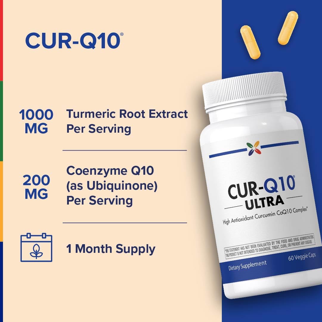 Stop Aging Now - CoQ10 200mg - 60 Capsules - Antioxidant Curcumin Complex Supplement