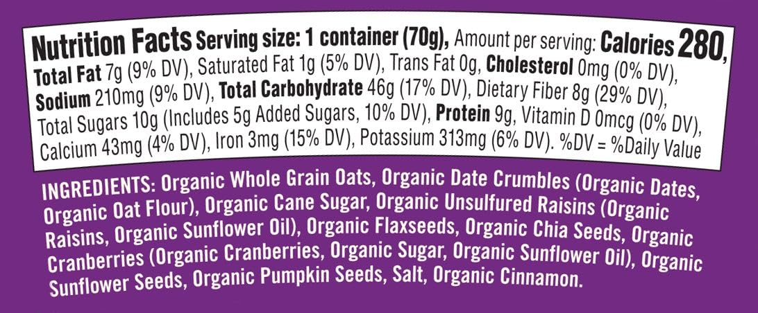 Bob's Red Mill Organic Oat Cup, Fruit & Seed, 1 cup (Pack of 12)- Non GMO, Whole Grain, Kosher
