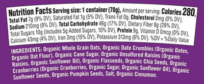 Bob's Red Mill Organic Oat Cup, Fruit & Seed, 1 cup (Pack of 12)- Non GMO, Whole Grain, Kosher