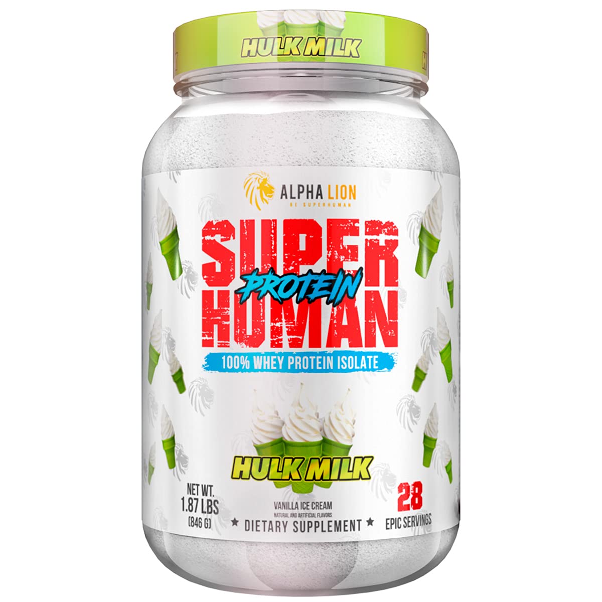 ALPHA LION Superhuman Whey Protein Powder, Great Tasting Pure Whey Protein Isolate, Low Carb, Low Sugar, No Bloat Post Workout, Muscle Recovery & Growth (28 Servings, Orange Gainsicle)