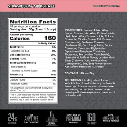 BSN SYNTHA-6 Edge Hydrolyzed Whey Protein Isolate Strawberry 4.01 LB 48 SERVINGS