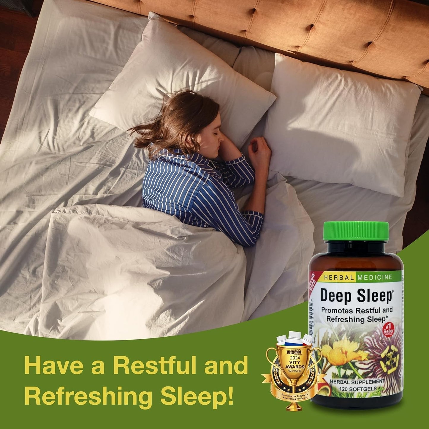 Herbs Etc. Deep Sleep Softgels, Herbal Sleep Support, 120 Softgels