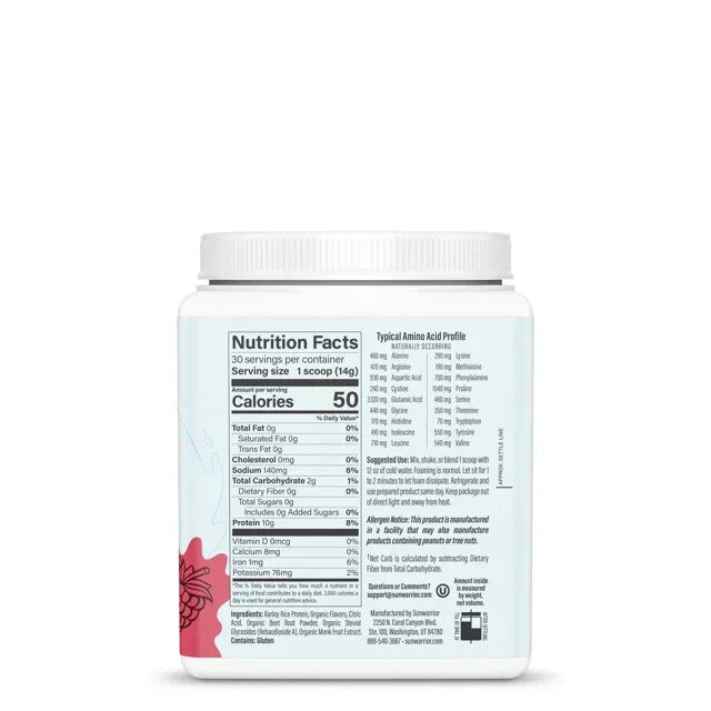 Sunwarrior Clear Protein Refresh Raspberry 14.8 Oz
