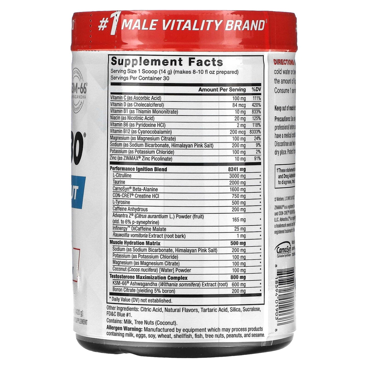 Test X180 Pre-Workout, Blue Raspberry, 14.8 oz (420 g)