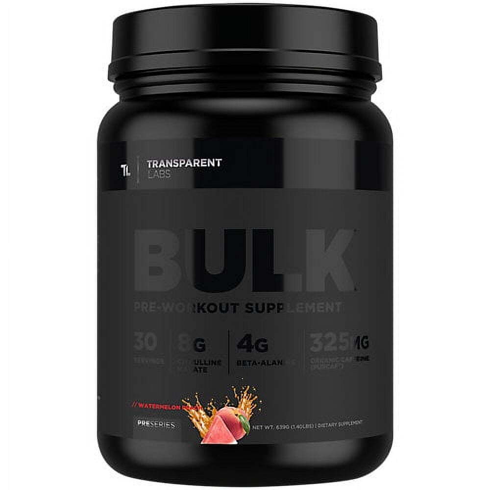 Transparent Labs Bulk Pre-Workout - Watermelon Peach (1.40 Lbs. / 30 Servings)