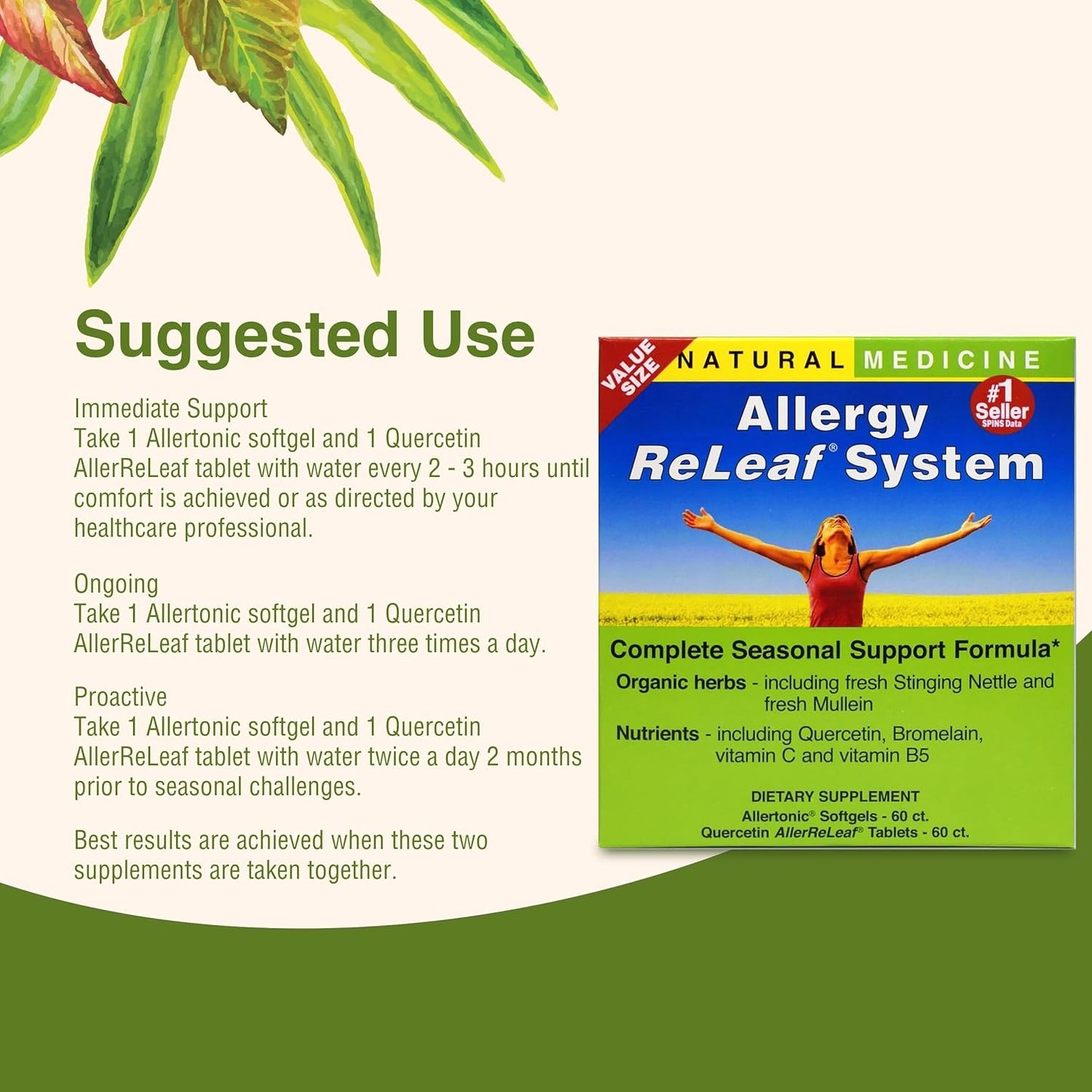 Herbs Etc Allergy ReLeaf System - 2 Bottles (Allertonic & Quercetin) 60+60