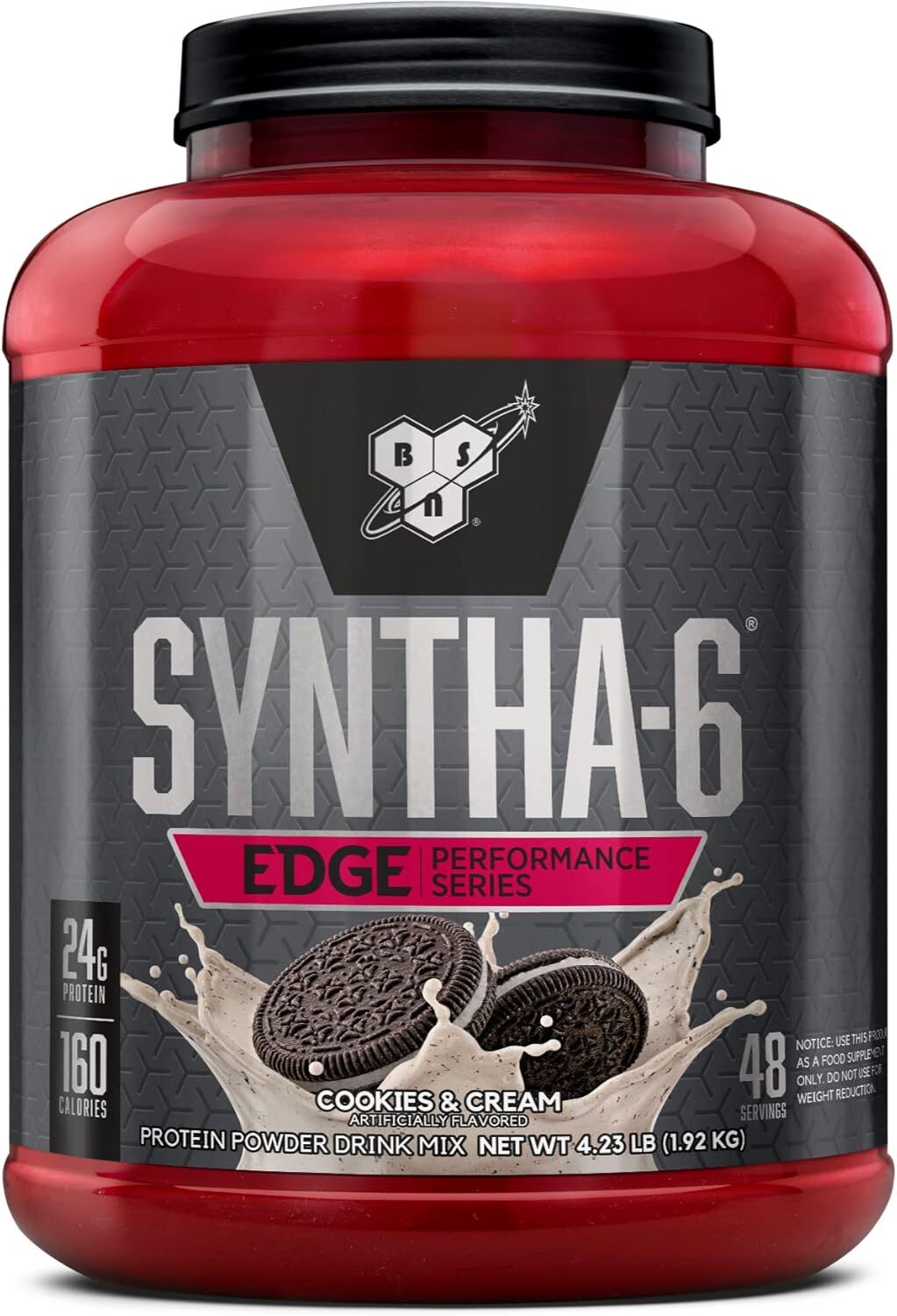 BSN Syntha-6 Edge®, Protein Powder Drink Mix, Cookies & Cream, 4.23 lb (1.92 kg)