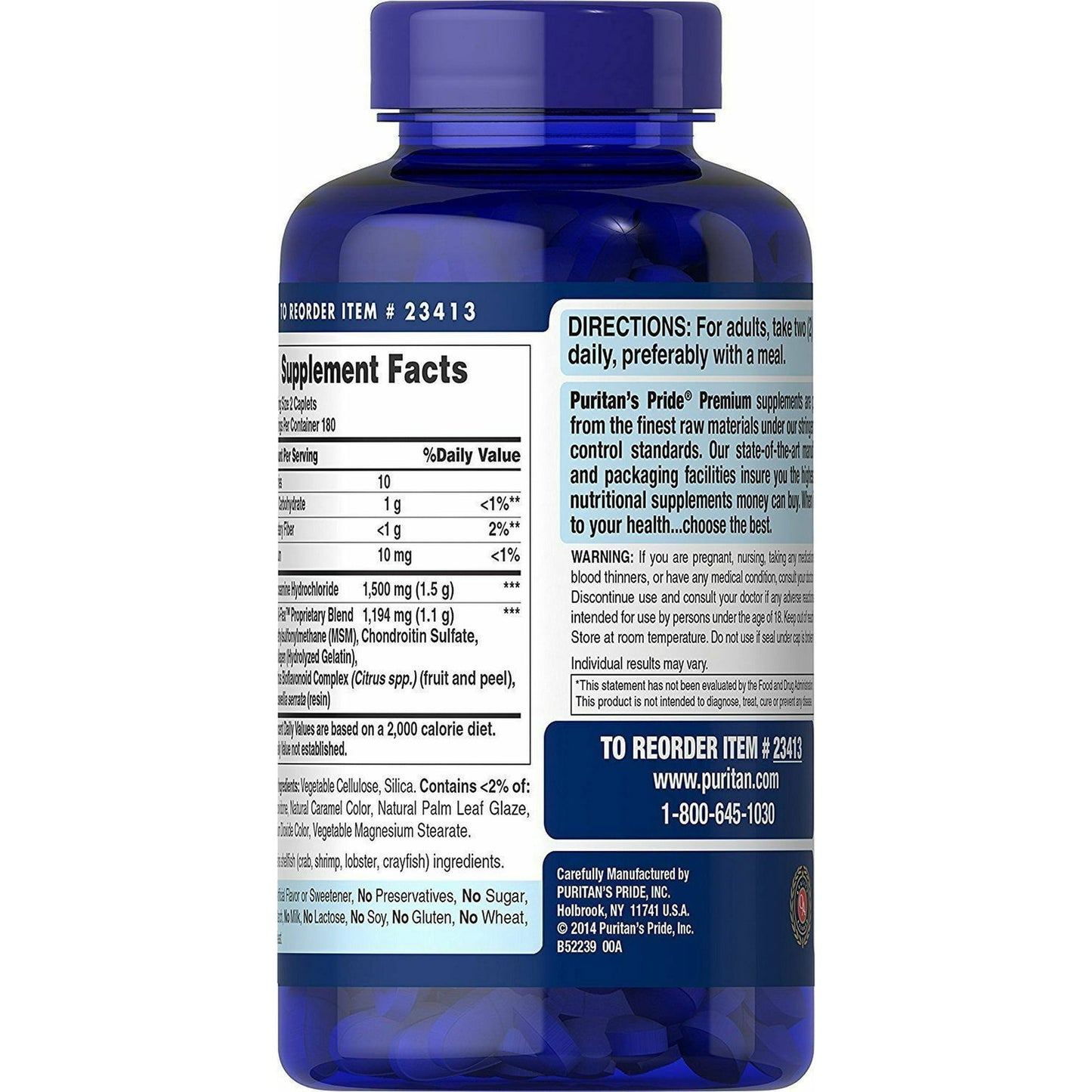 Puritan's Pride Triple Strength Joint Soother - 360 Caplets