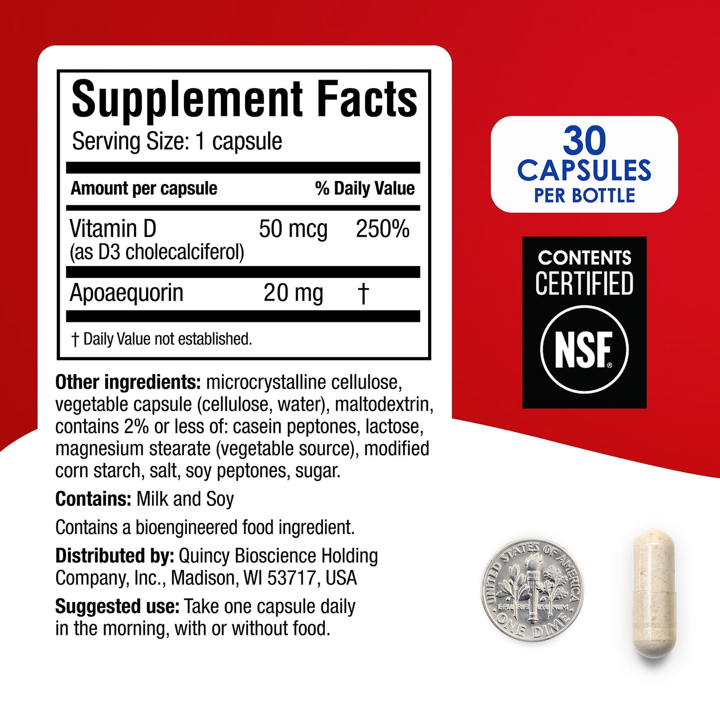 Prevagen Extra Strength Capsules, 30ct 2 Pack, Prevagen with Apoaequorin & Vitamin D
