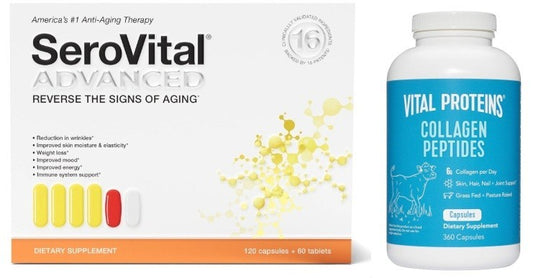 Serovital Advanced 180 Caps + Vital Proteins Collagen 360 Caps Wellness Bundle