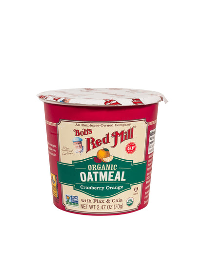 Bob's Red Mill Organic Oat Cup, Fruit & Seed, 1 cup (Pack of 12)- Non GMO, Whole Grain, Kosher