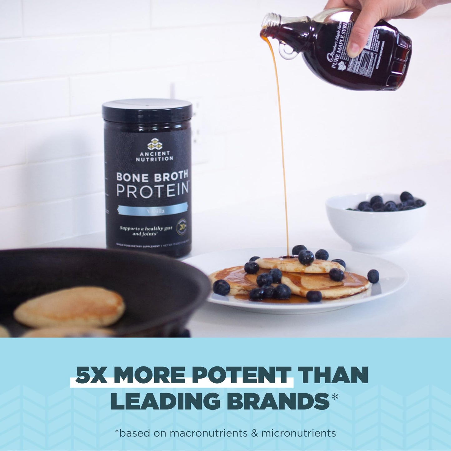 Ancient Nutrition Bone Broth Protein Powder, Chicken Soup, Grass-Fed Chicken and Beef Bone Broth Powder, 15g Protein Per Serving, Supports a Healthy Gut, 15 Servings
