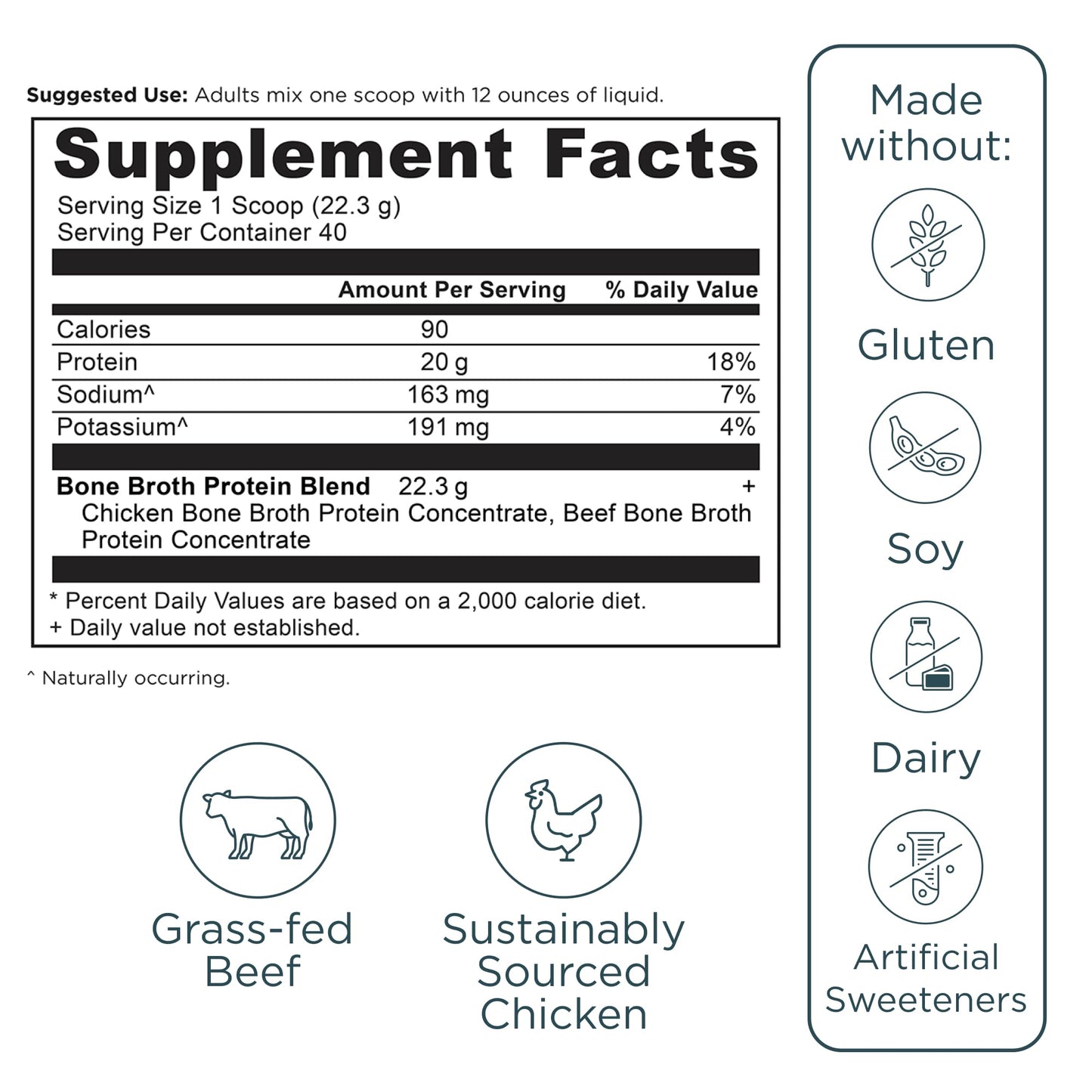 Ancient Nutrition Grass Fed, Cage Free, Bone Broth Protein Powder, 20g Protein, Hydrolyzed Collagen Peptides, Keto & Paleo Friendly, Supports Joint, Gut Health, Vanilla, 20 Servings