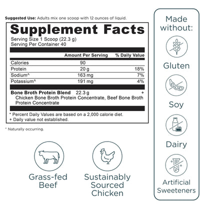 Ancient Nutrition Grass Fed, Cage Free, Bone Broth Protein Powder, 20g Protein, Hydrolyzed Collagen Peptides, Keto & Paleo Friendly, Supports Joint, Gut Health, Vanilla, 20 Servings