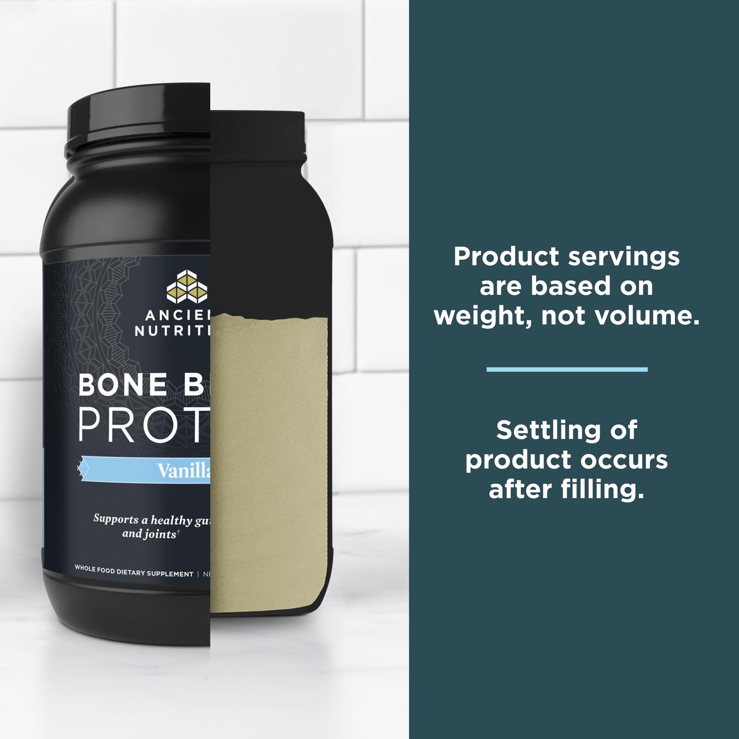 Ancient Nutrition Grass Fed, Cage Free, Bone Broth Protein Powder, 20g Protein, Hydrolyzed Collagen Peptides, Keto & Paleo Friendly, Supports Joint, Gut Health, Vanilla, 20 Servings