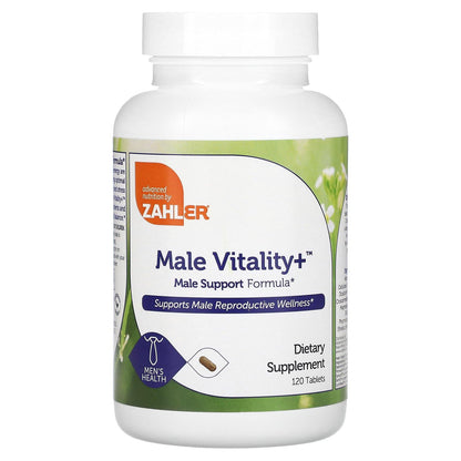 Zahler Male Vitality+ Male Support Enhancing Supplement Formula with Shilajit, Ashwagandha, CoQ10, Vitamins and Minerals - Kosher Non-GMO Mens Health Supplement for Reproductive Wellness (120 Count)
