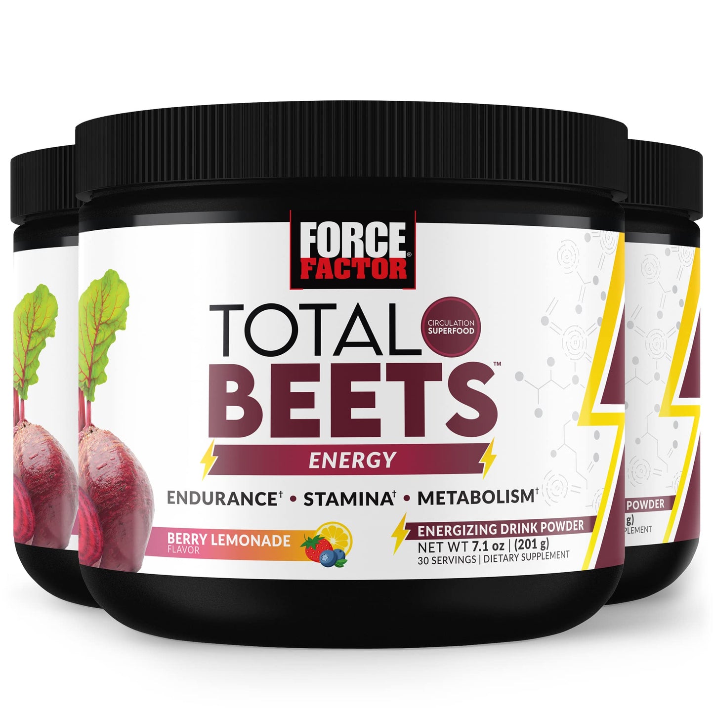 Force Factor Total Beets Ultimate Heart Health Blood Pressure Support with CoQ10, Beet Root Powder, Grape Seed Extract, Blood Pressure Supplement for Circulation, Black Cherry, 30 Servings