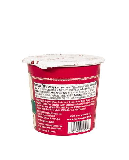 Bob's Red Mill Organic Oat Cup, Fruit & Seed, 1 cup (Pack of 12)- Non GMO, Whole Grain, Kosher
