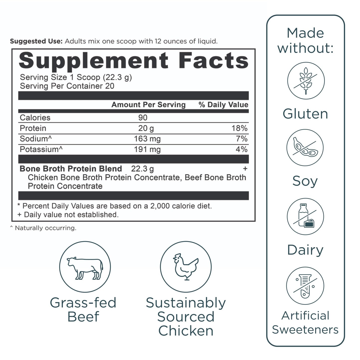 Ancient Nutrition Grass Fed, Cage Free, Bone Broth Protein Powder, 20g Protein, Hydrolyzed Collagen Peptides, Keto & Paleo Friendly, Supports Joint, Gut Health, Vanilla, 20 Servings
