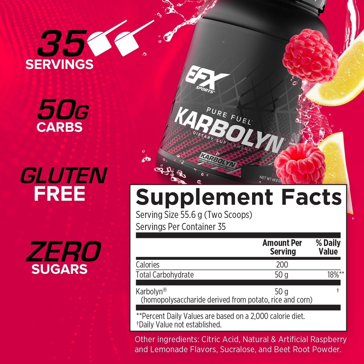 EFX Sports Karbolyn Fuel | Fast-Absorbing Carbohydrate Powder | Carb Load, Sustained Energy, Quick Recovery | Stimulant Free | 39 Servings (Neutral)