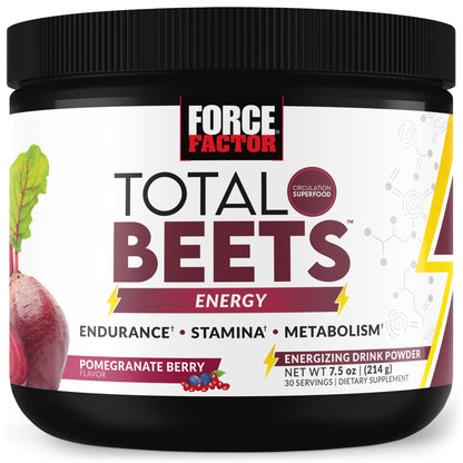 Force Factor Total Beets Ultimate Heart Health Blood Pressure Support with CoQ10, Beet Root Powder, Grape Seed Extract, Blood Pressure Supplement for Circulation, Black Cherry, 30 Servings