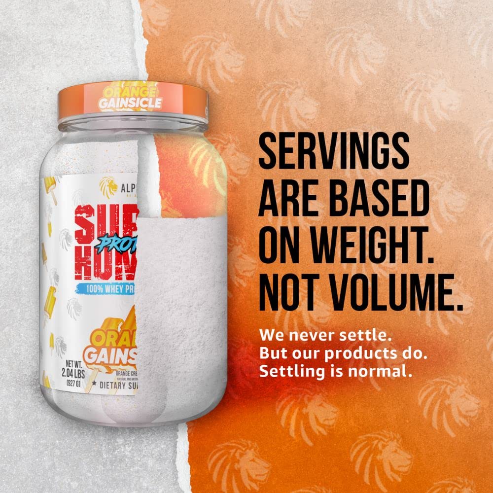 ALPHA LION Superhuman Whey Protein Powder, Great Tasting Pure Whey Protein Isolate, Low Carb, Low Sugar, No Bloat Post Workout, Muscle Recovery & Growth (28 Servings, Orange Gainsicle)