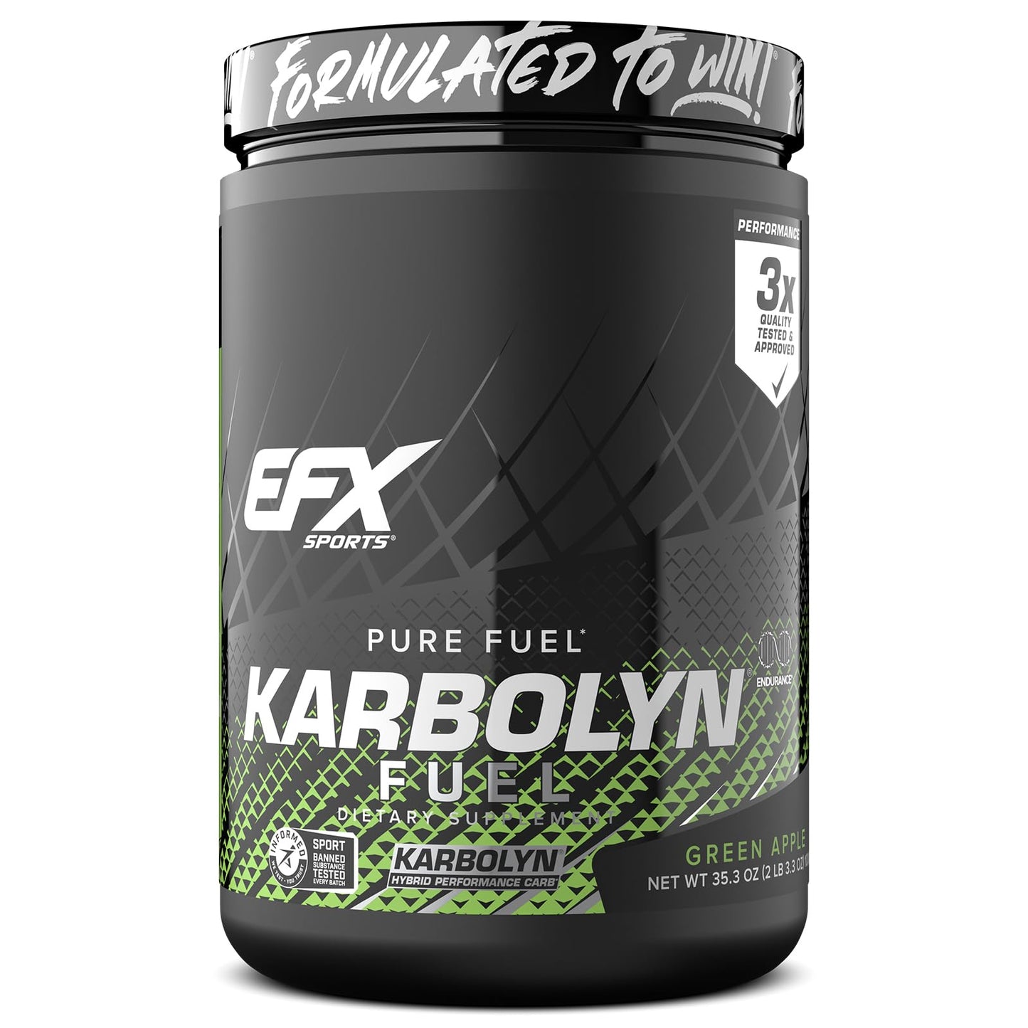 EFX Sports Karbolyn Fuel | Fast-Absorbing Carbohydrate Powder | Carb Load, Sustained Energy, Quick Recovery | Stimulant Free | 39 Servings (Neutral)