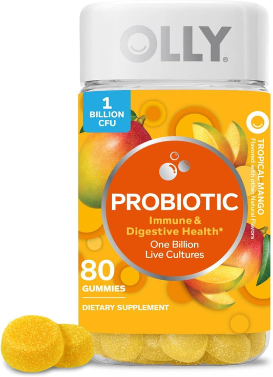 OLLY Probiotic Gummy Immune & Digestive  Health Gut Health Mango 80 Ct