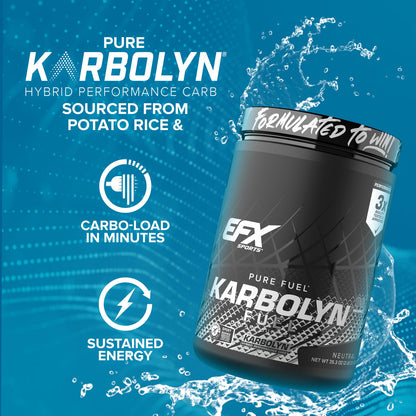 EFX Sports Karbolyn Fuel | Fast-Absorbing Carbohydrate Powder | Carb Load, Sustained Energy, Quick Recovery | Stimulant Free | 39 Servings (Neutral)