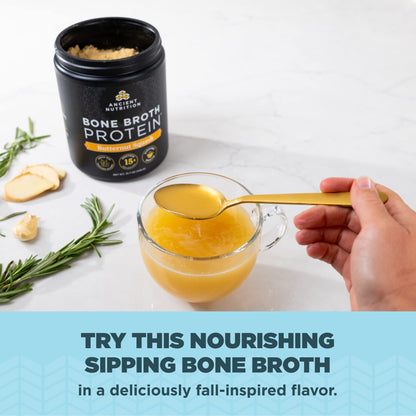 Ancient Nutrition Grass Fed, Cage Free, Bone Broth Protein Powder, 20g Protein, Hydrolyzed Collagen Peptides, Keto & Paleo Friendly, Supports Joint, Gut Health, Vanilla, 20 Servings