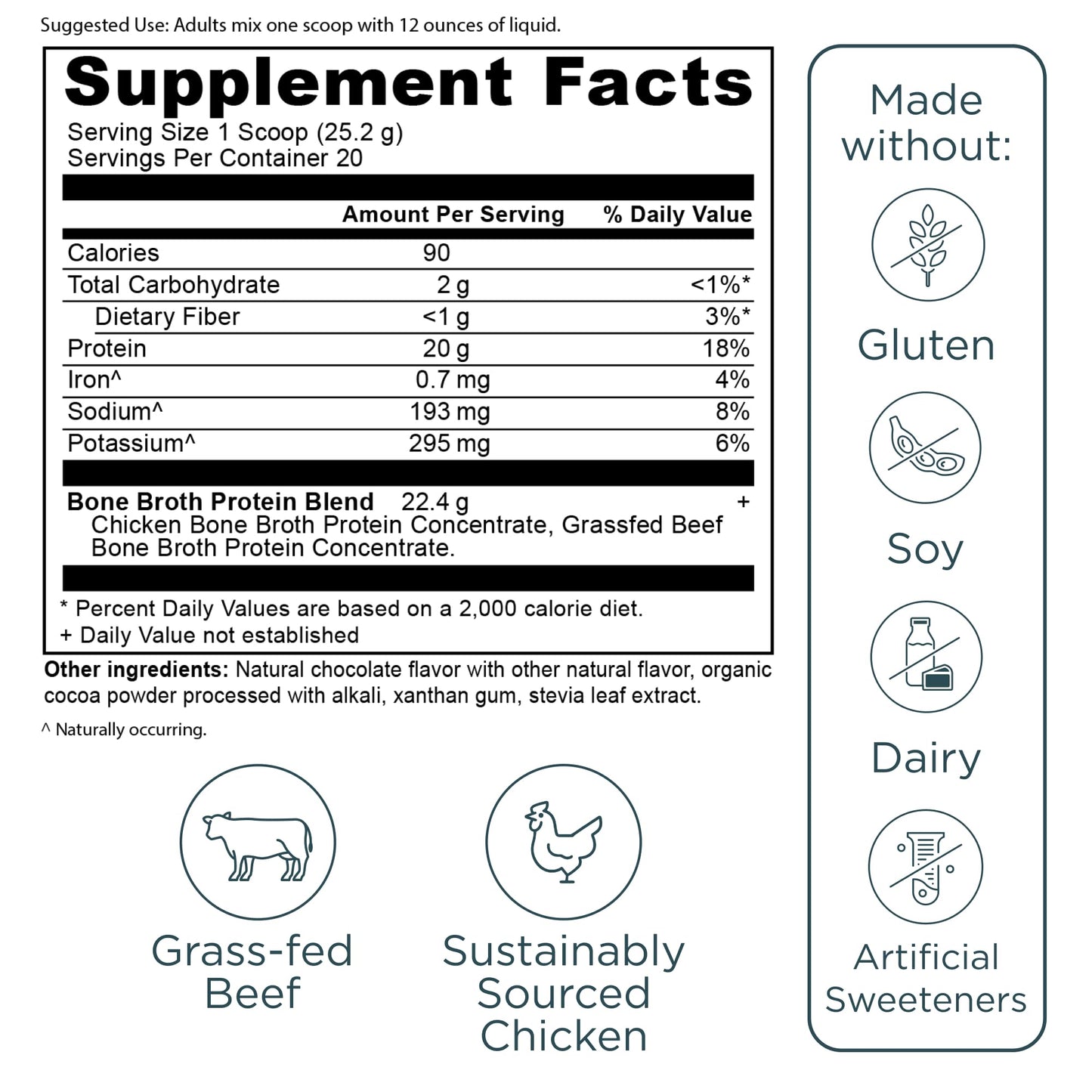 Ancient Nutrition Grass Fed, Cage Free, Bone Broth Protein Powder, 20g Protein, Hydrolyzed Collagen Peptides, Keto & Paleo Friendly, Supports Joint, Gut Health, Vanilla, 20 Servings
