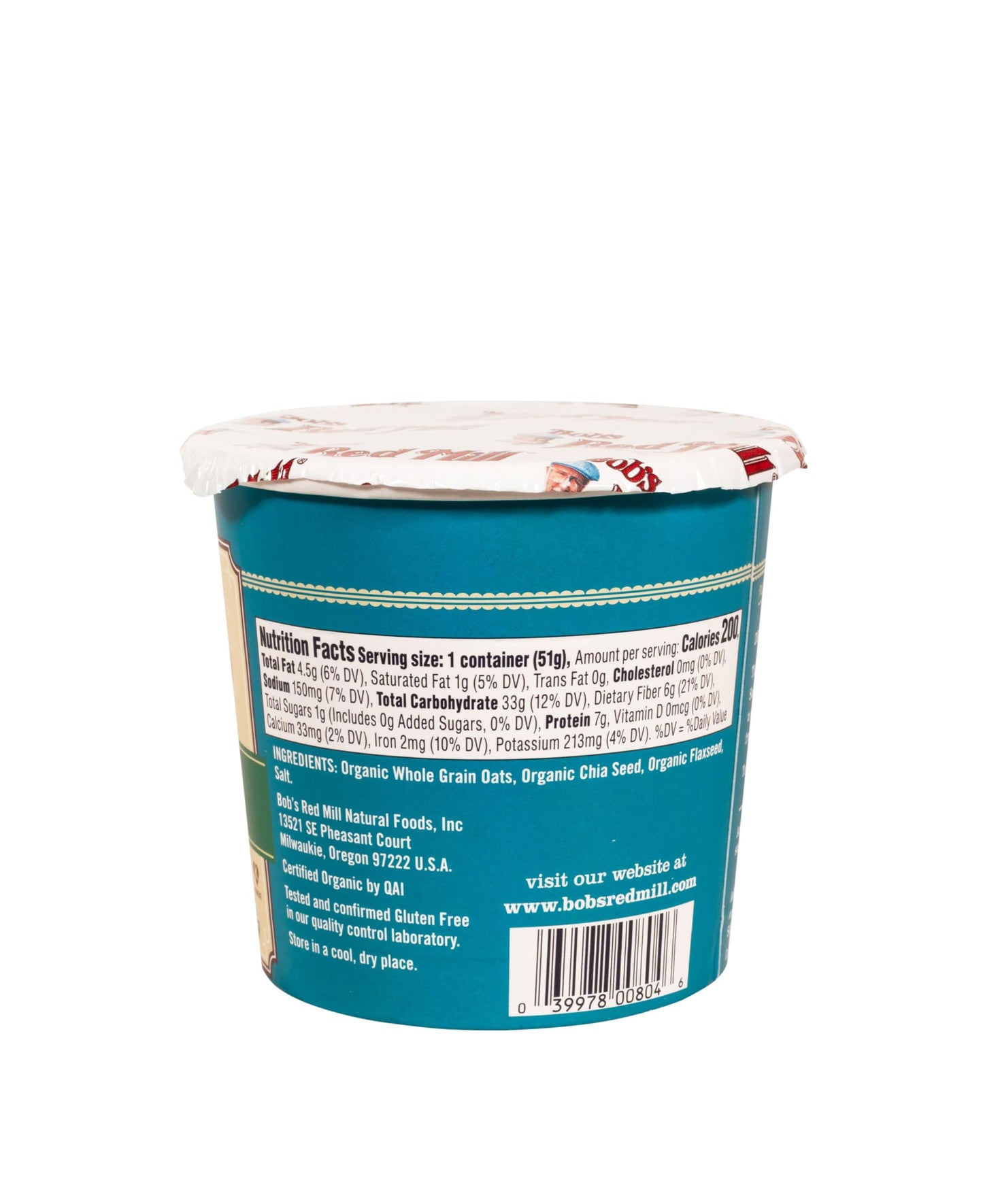 Bob's Red Mill Organic Oat Cup, Fruit & Seed, 1 cup (Pack of 12)- Non GMO, Whole Grain, Kosher