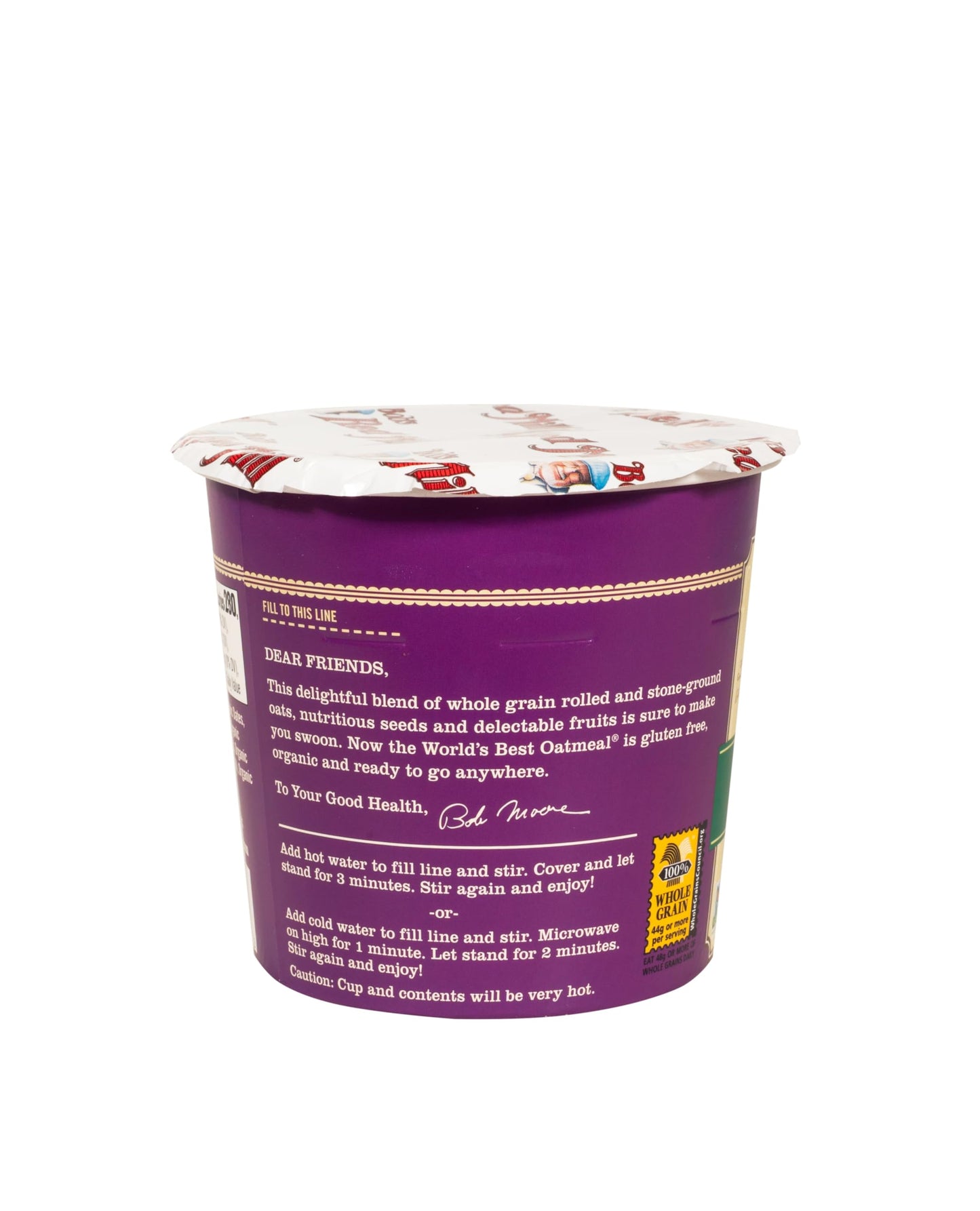 Bob's Red Mill Organic Oat Cup, Fruit & Seed, 1 cup (Pack of 12)- Non GMO, Whole Grain, Kosher