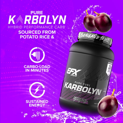 EFX Sports Karbolyn Fuel | Fast-Absorbing Carbohydrate Powder | Carb Load, Sustained Energy, Quick Recovery | Stimulant Free | 39 Servings (Neutral)
