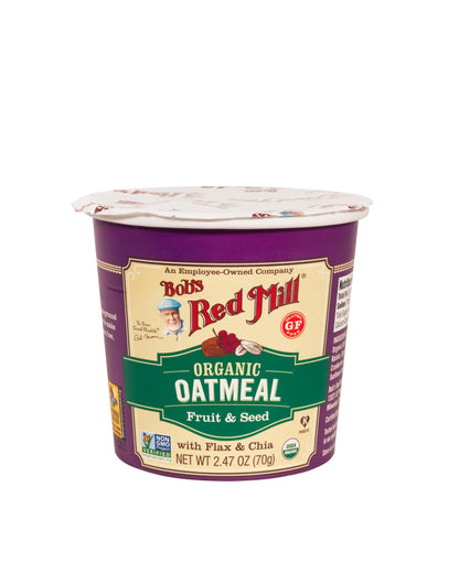 Bob's Red Mill Organic Oat Cup, Fruit & Seed, 1 cup (Pack of 12)- Non GMO, Whole Grain, Kosher