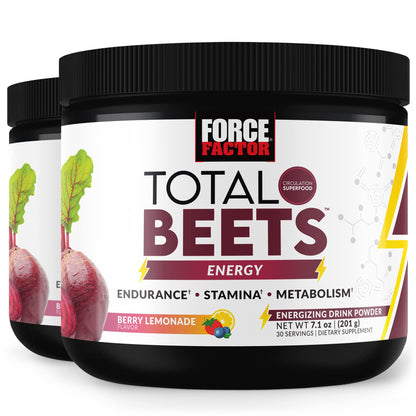 Force Factor Total Beets Ultimate Heart Health Blood Pressure Support with CoQ10, Beet Root Powder, Grape Seed Extract, Blood Pressure Supplement for Circulation, Black Cherry, 30 Servings