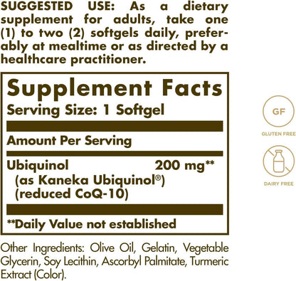 Solgar Ubiquinol 200 mg Reduced CoQ-10 30 Softgels