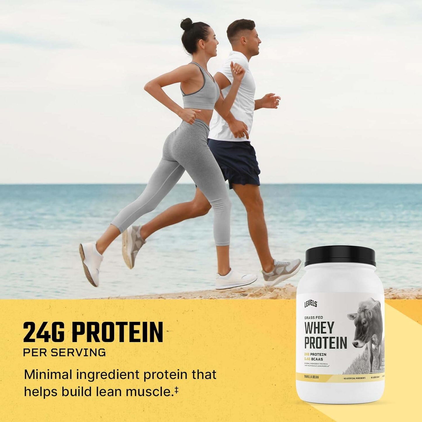 Grass Fed Whey Protein Powder, Vanilla Bean, 2 lb (907 g)