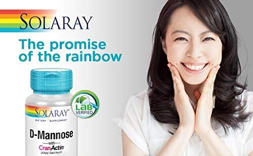 Solaray D-mannose With CranActin 1000mg Capsules - 120 Count - Pack pf 2