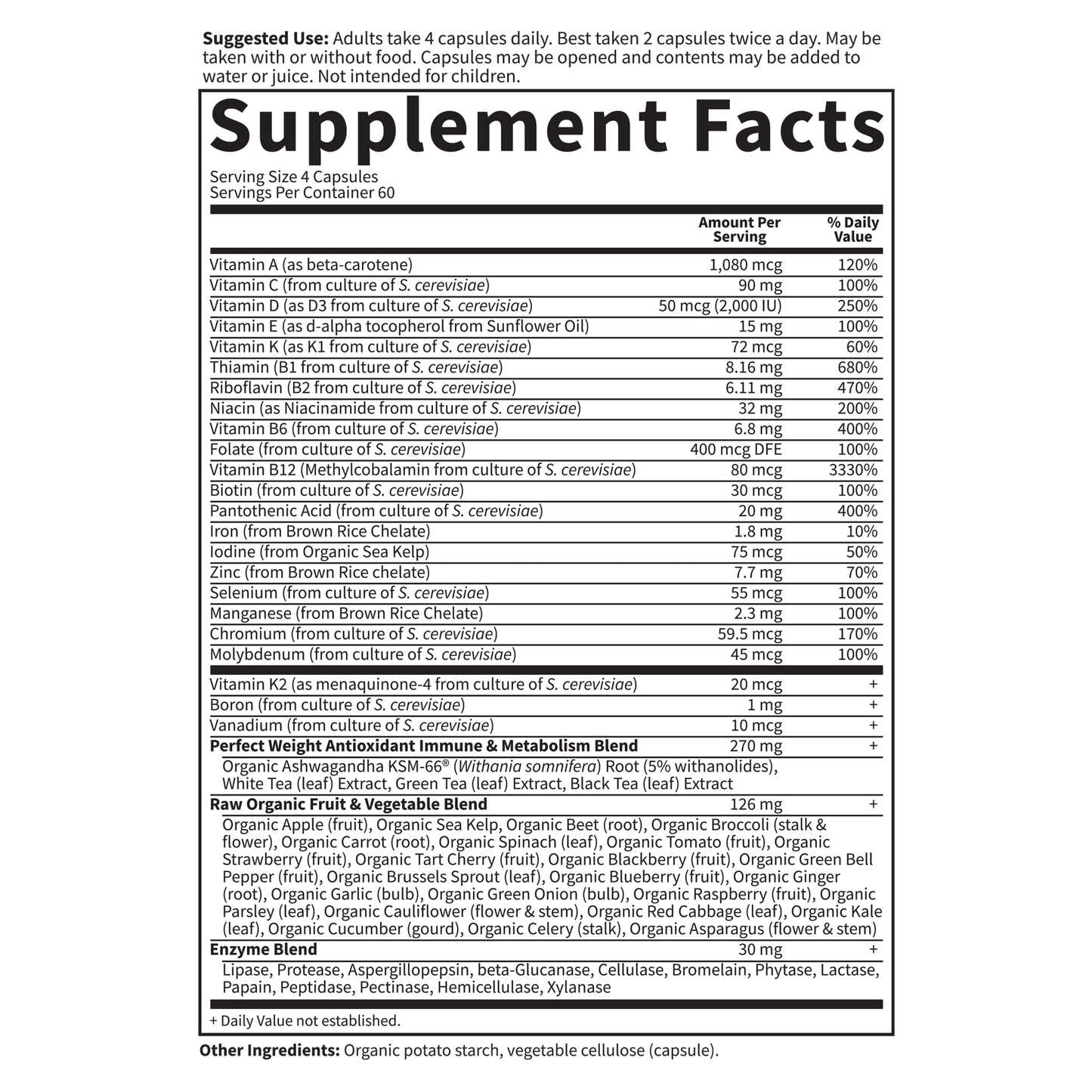 Garden of Life Multivitamin Code Perfect Weight Loss for Women and Men, Healthy Active Metabolism, Stress Management, Ashwagandha, Green Tea and Enzymes, 240 Count