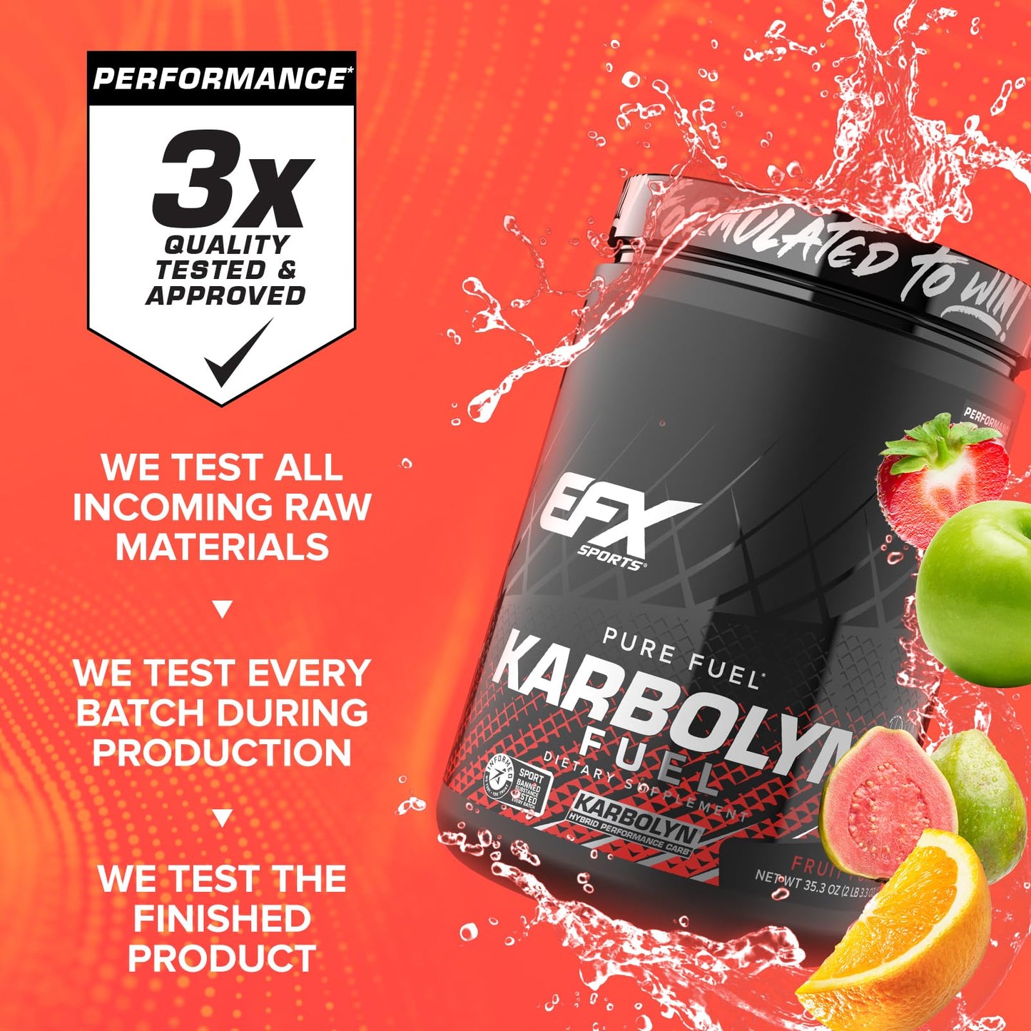 EFX Sports Karbolyn Fuel | Fast-Absorbing Carbohydrate Powder | Carb Load, Sustained Energy, Quick Recovery | Stimulant Free | 39 Servings (Neutral)