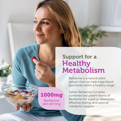 Berberine with Clinically Evaluated Berbevis, Metabolism and Glucos Support Formula, 120 Capsules.