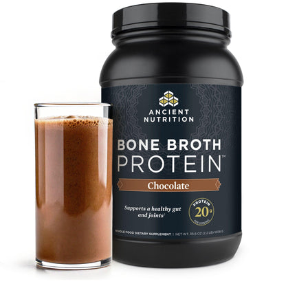 Ancient Nutrition Grass Fed, Cage Free, Bone Broth Protein Powder, 20g Protein, Hydrolyzed Collagen Peptides, Keto & Paleo Friendly, Supports Joint, Gut Health, Vanilla, 20 Servings